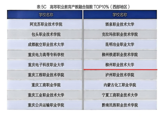 LZPU was selected into the Top 10% in the Higher Vocational Education Industry-Education Integration Index of the Report.